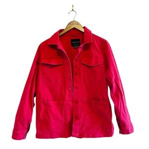 Light Weight Raspberry Red Denim Jacket